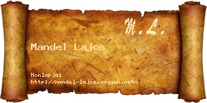 Mandel Lajos névjegykártya